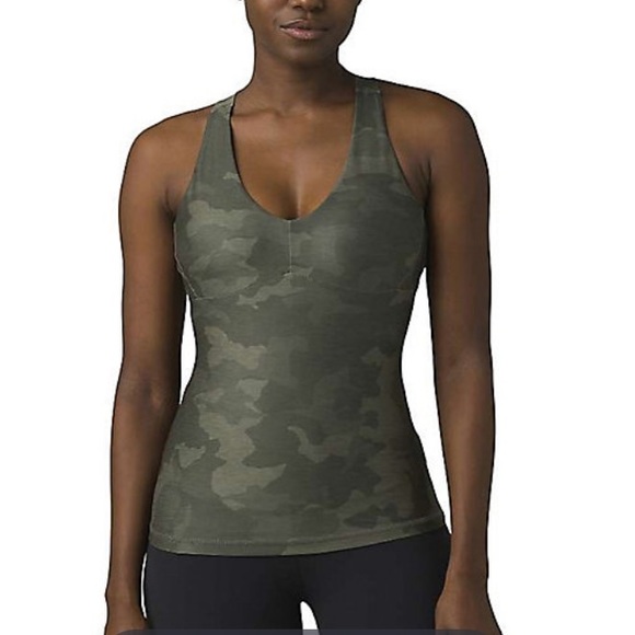 Prana Tops - Prana Layna Bra Tank Sage Green Camo